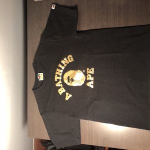 BAPE Glitter College Tee Black/Gold